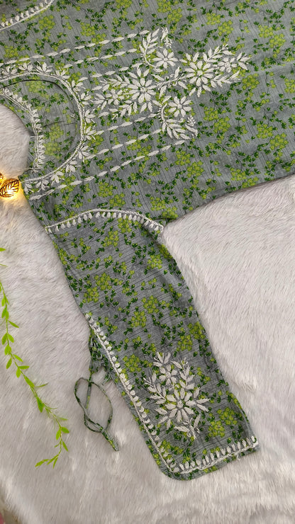 Mul Cotton Chikankari Kurta Palazzo set