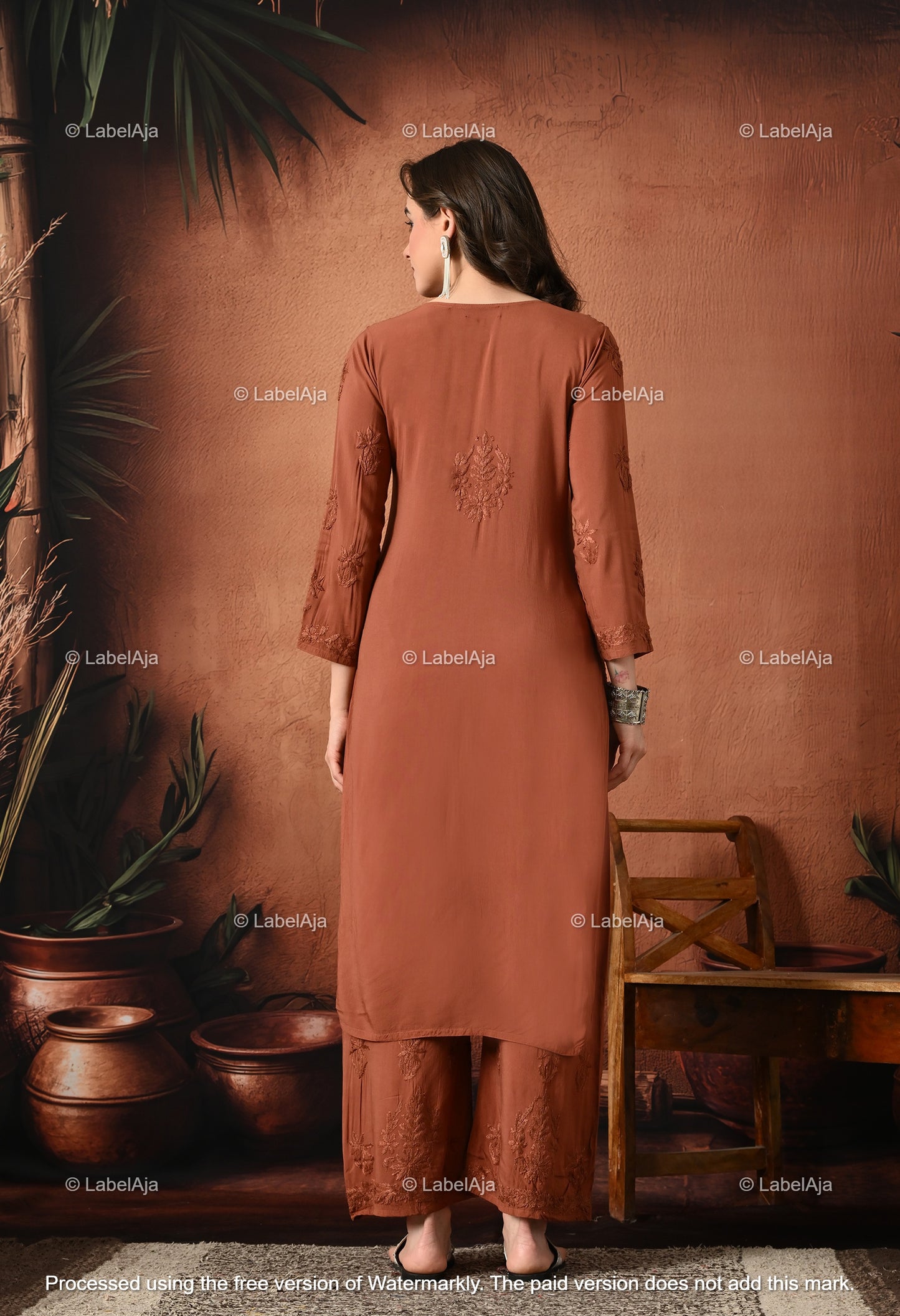 Gulnar Chikankari Modal kurti and palazzo set