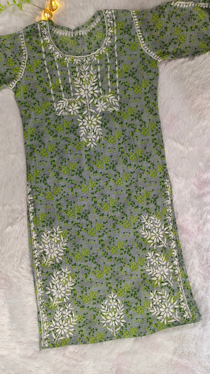 Mul Cotton Chikankari Kurta Palazzo set