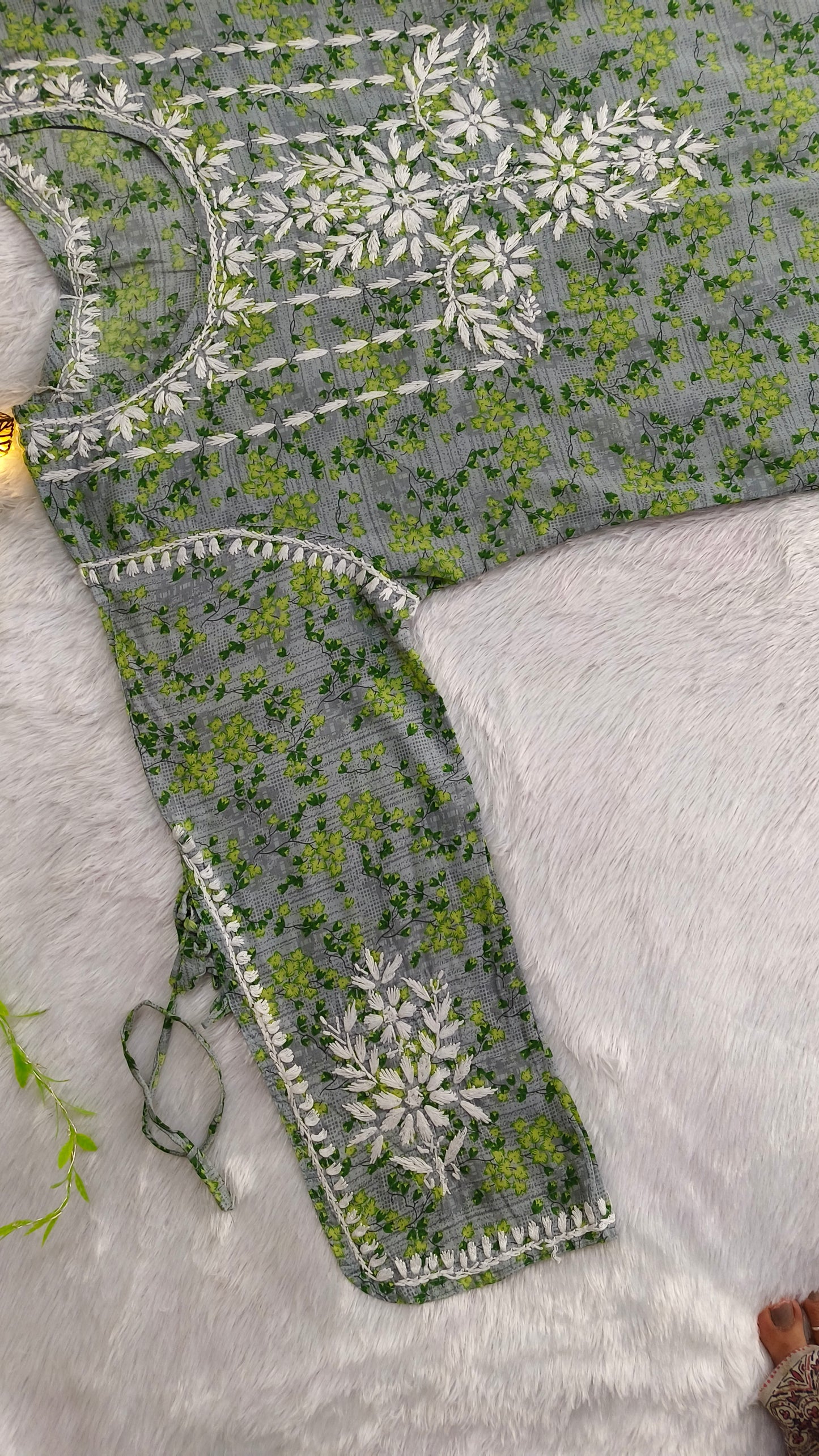 Mul Cotton Chikankari Kurta Palazzo set