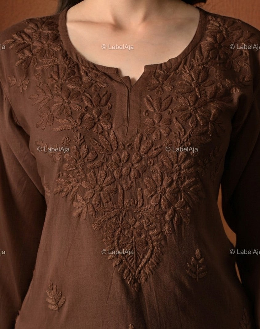 Mira short rayon chikankari kurti