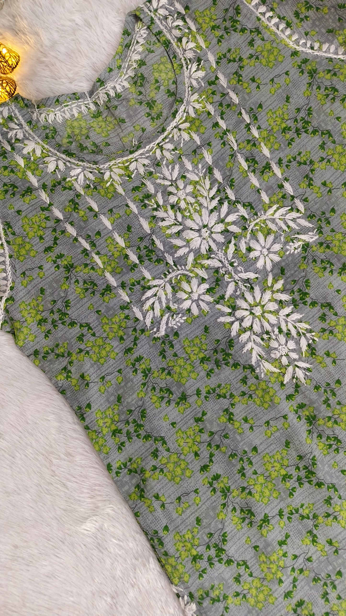 Mul Cotton Chikankari Kurta Palazzo set