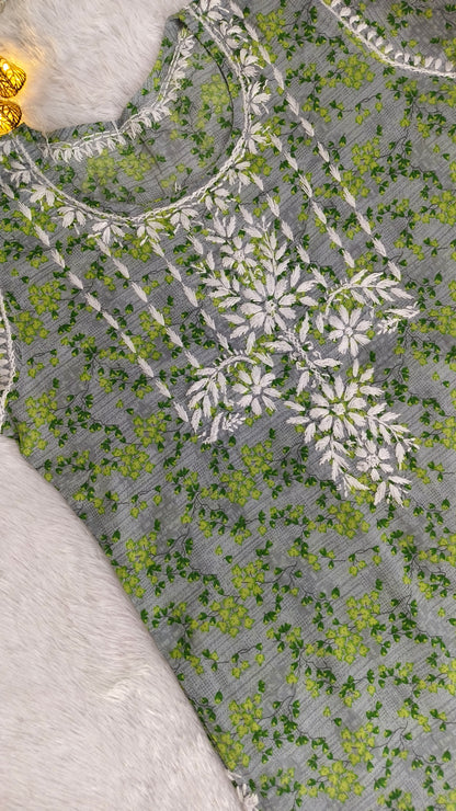 Mul Cotton Chikankari Kurta Palazzo set